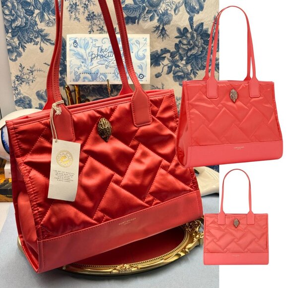 🆕 KURT GEIGER LONDON 🧿 NWT Small Recycled Square Shopper, Salmon - Picture 1 of 15